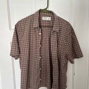Hollister Men's Casual Brown Checkered Shirt